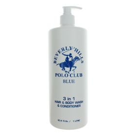 BHPC Blue by Beverly Hills Polo Club, 33.8 oz 3-in-1 Hair & Body Wash & Conditioner for Men