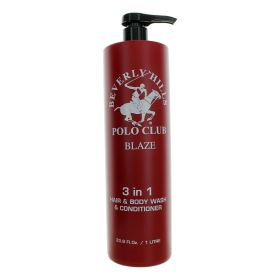 BHPC Blaze by Beverly Hills Polo Club, 33.8 oz 3-in-1 Hair & Body Wash & Conditioner for Men